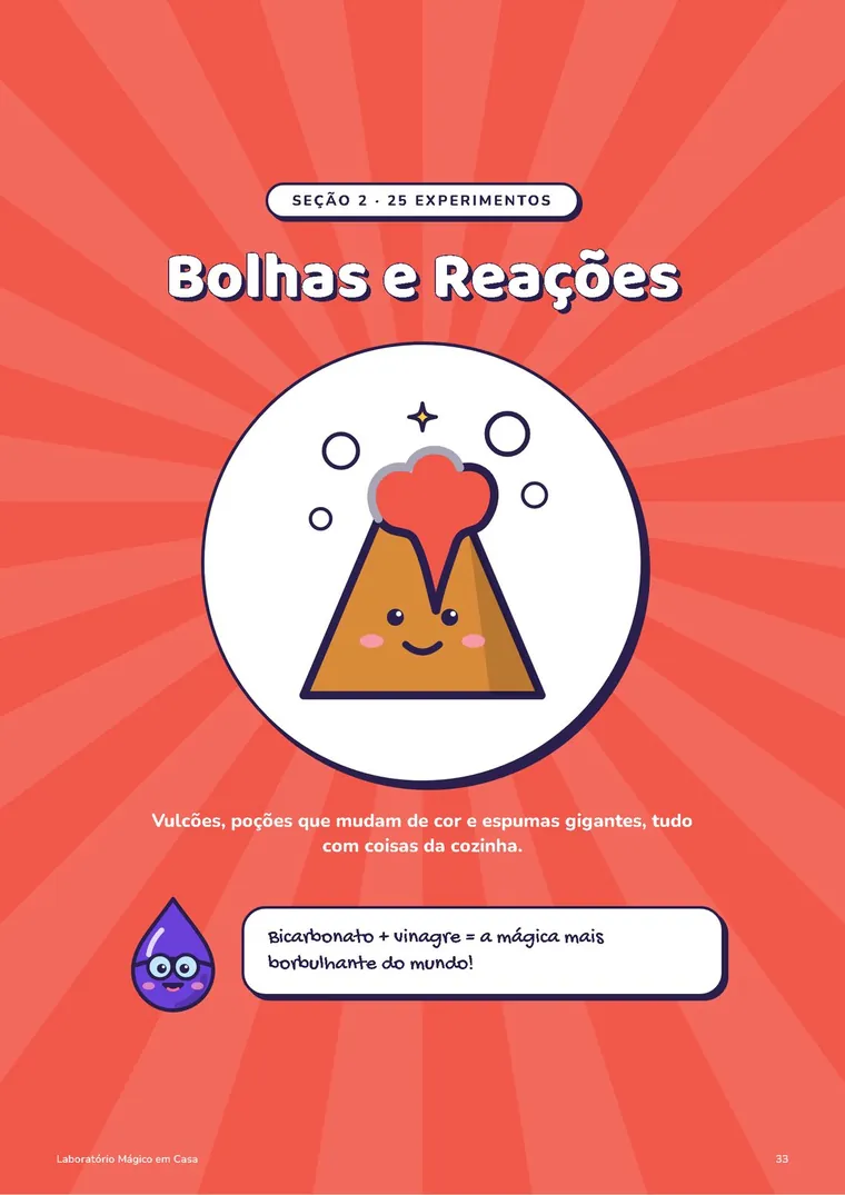 Abertura da seção Bolhas e Reações